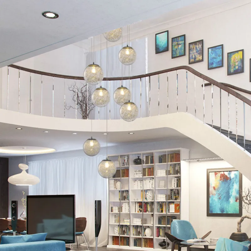 

Custom Villa Staircase Pendant Lights Duplex Lout Nordic Creative Personality LED Modern Simple Lamp wf4241731