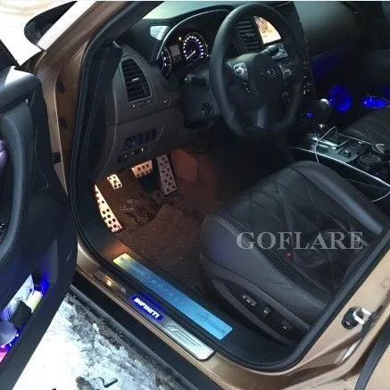 Авто светодиодный защита порога автомобильной двери для Infiniti S51 FX30 FX35 FX37 FX50 QX70 2009- аксессуары с подсветкой пороги