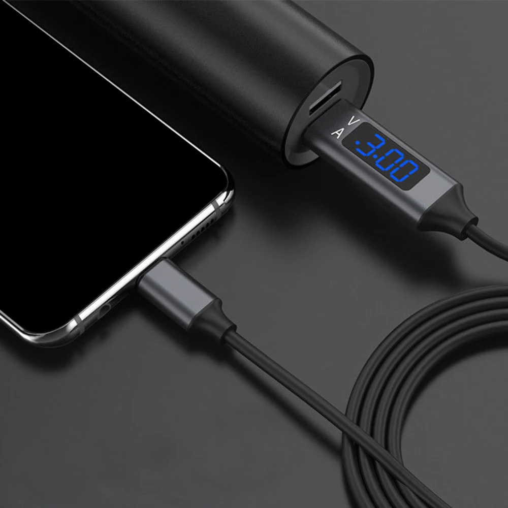 Charging Cable TPE Voltage & Current Intelligent Display Data Line LCD Screen Quick QC for Type-c HUAWEI Samsung Vivo Xiaomi |