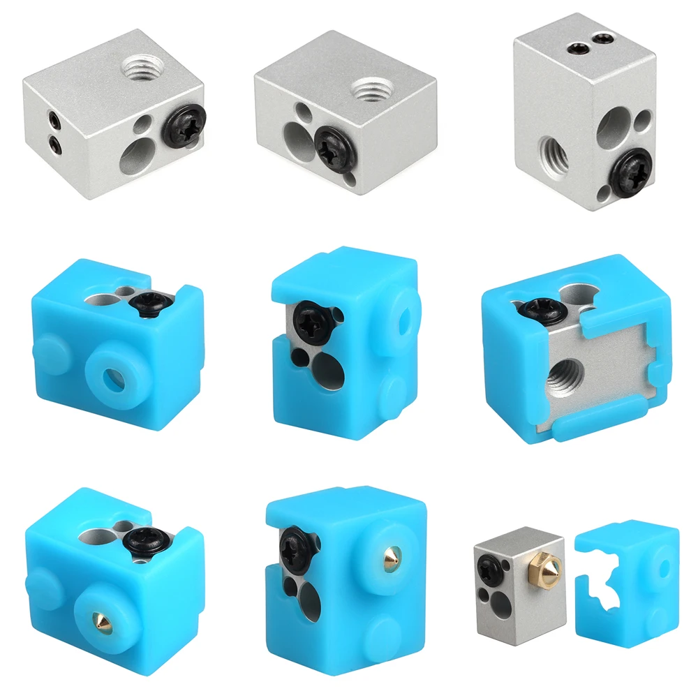 LERDGE 3d принтер части XCR-NV6 тепловой блок для j-головки экструдера HotEnd нагревательный блок с силиконовым носком 0,4 мм Насадка Замена V5 V6