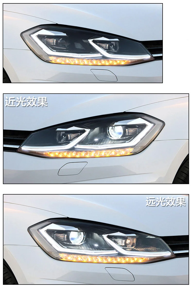 Тюнинг автомобилей чехол для Volkswagen VW Golf7 MK7 фары Гольф 7 фары светодиодный бар DRL Q5 би ксенон объектива h7 xenon
