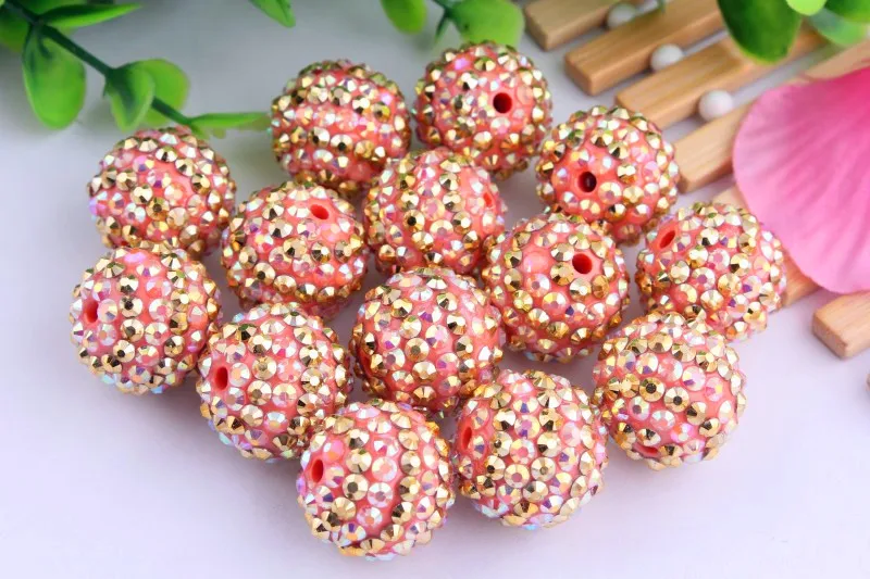 Kwoi Vita новейшие 20 мм 100 шт. коралловые с золотыми полосками цветные объемные бусины