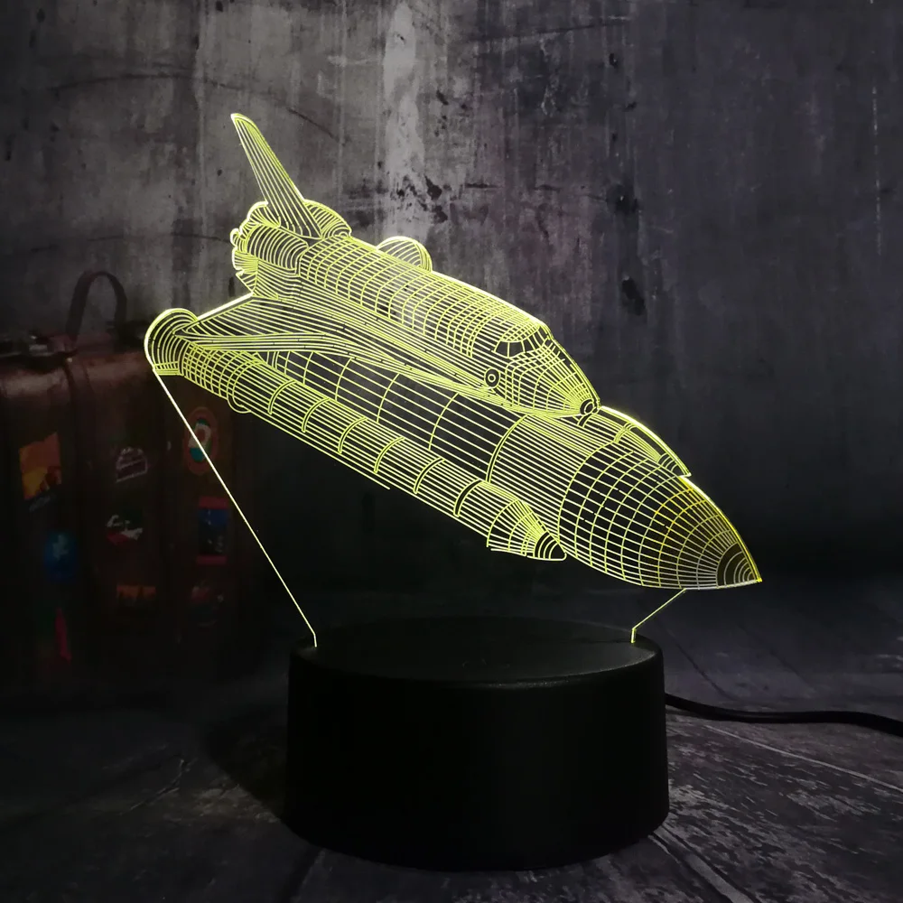 Многоцветный крутой двухслойный самолет 7 цветов изменить светодиодный 3d-ночник самолет настольная лампа ребенок день рождения Рождественский подарок