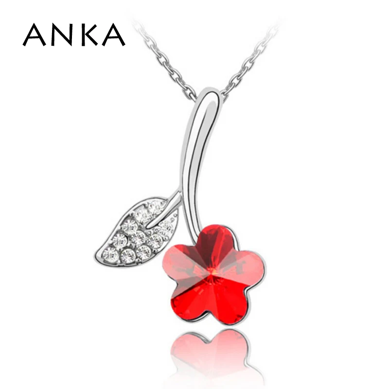 Ожерелье с подвеской из австрийского хрусталя цветными листьями и цветами