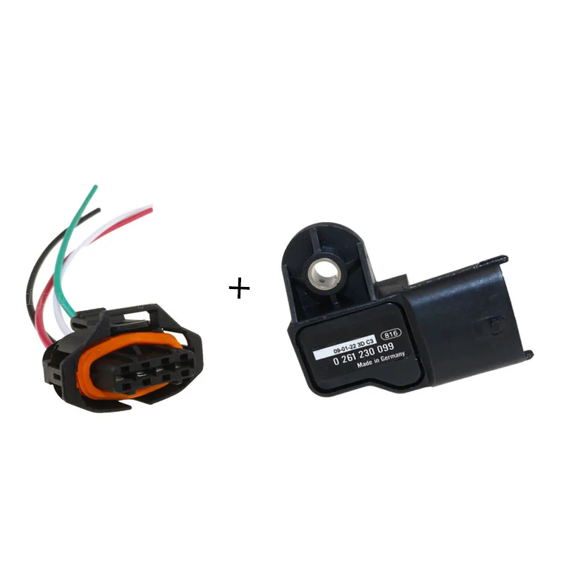 Sensor and Connector Датчик давления впускного воздуха 37830-PWE-G01 для Honda Jazz Civic Stream 0261230099 для Chevrolet Chery Polaris - Цвет: Sensor and Connector