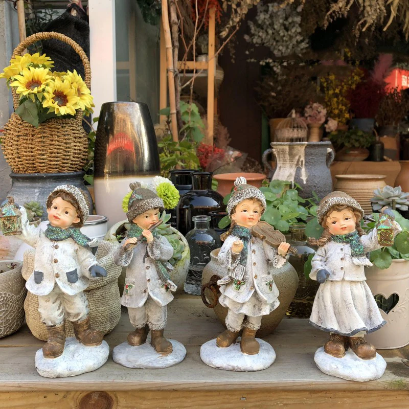 Наружная садовая смола мультфильм кукла украшения для мальчиков и девочек вилла
