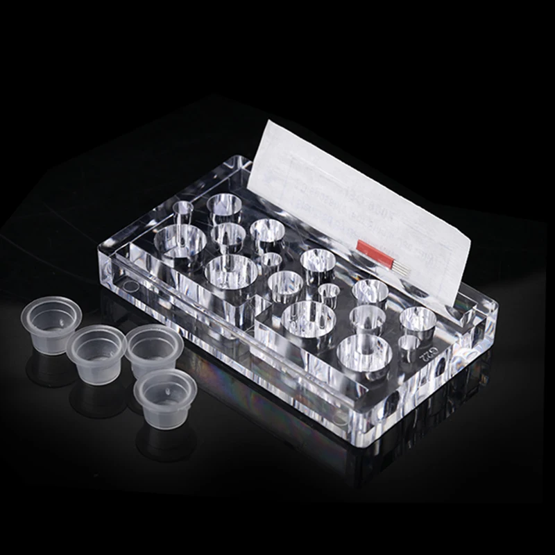 Многоразовый акриловый пластиковый прозрачный держатель для тату с чернилами