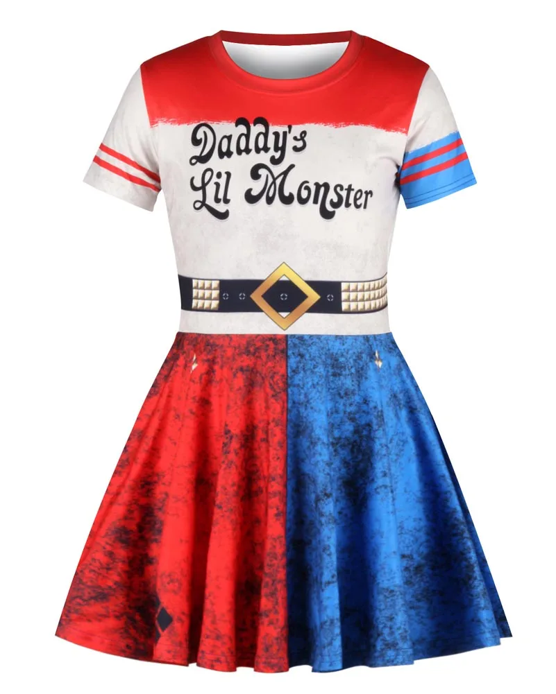 Daddy's Lil Manster отряд самоубийц Harley Quinn костюмы на Хэллоуин детская одежда для