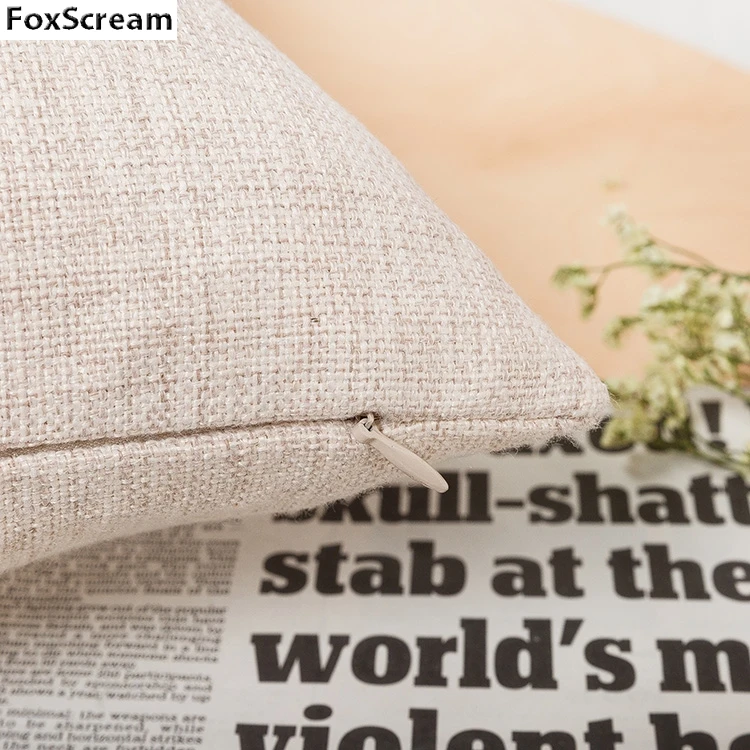 Морской декоративный чехол для подушки современный красный коралловый льняной