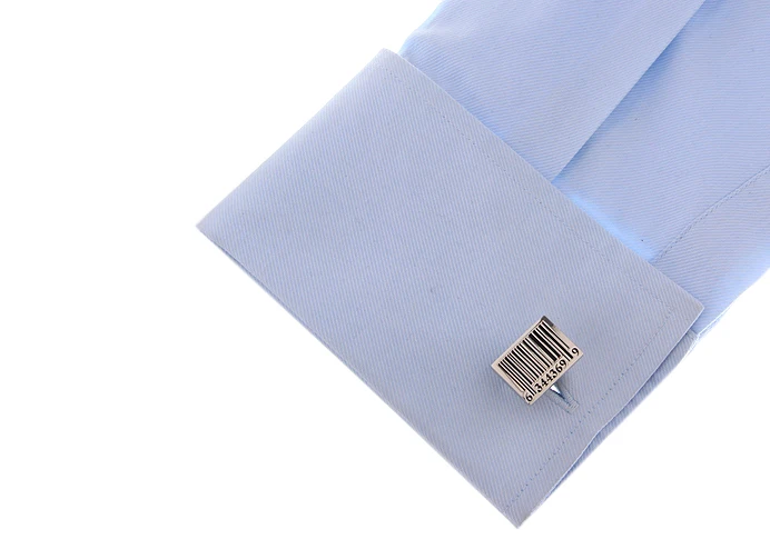 Мужские запонки со штрих-кодом из меди черного цвета | Украшения и аксессуары