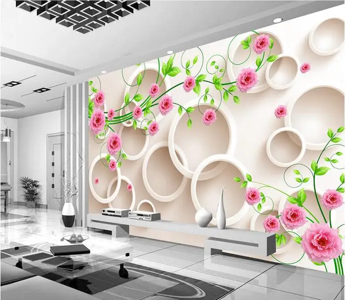 

3d wallpaper custom mural non-woven 3d room wallpaper 3D backdrop pink roses paintings murals photo wallpaper for walls 3d