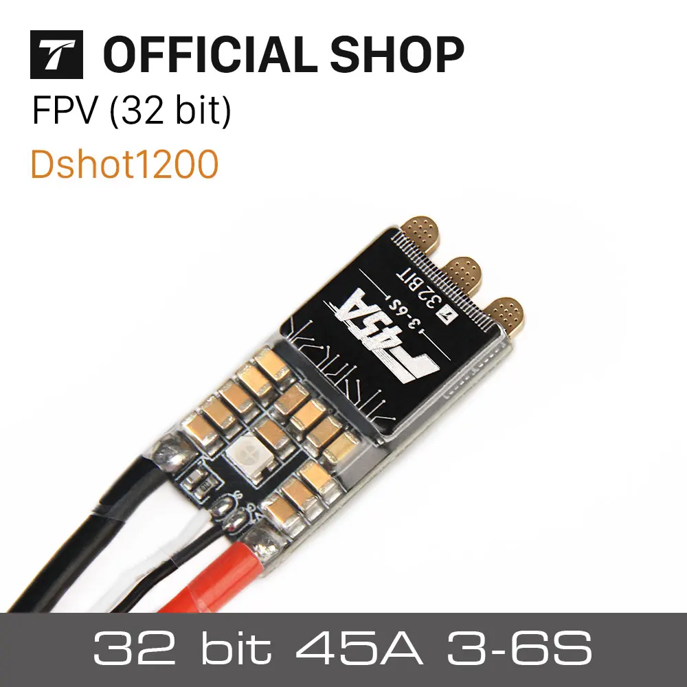 

T-Motor World First Mini Size & Ultra-light Racing ESC F45A-32bit 3-6S For FPV Motors