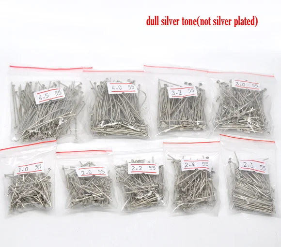 DoreenBeads 900 шт Смешанные тусклые серебряные цветные шпильки 0,7 мм(21 калибр)(B04117