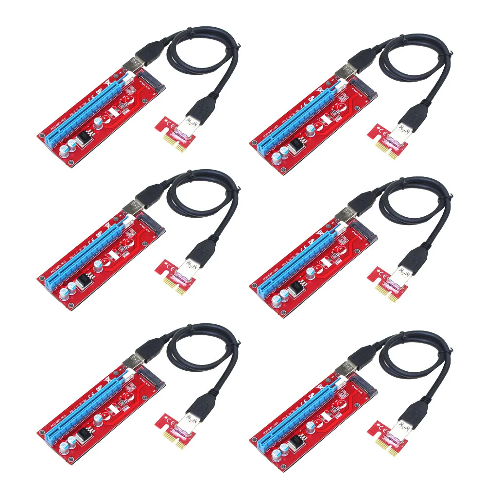 6 шт. VER 007S Raiser Pci e расширитель Express Riser Card 1X к 16X Usb 3 0 кабель SATA источник питания