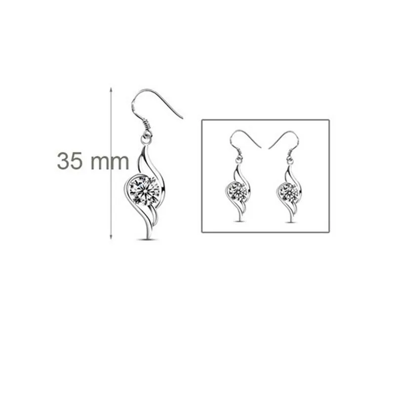 Игристые Крыло Ангела Перо Комплект Ювелирных Изделий Фиолетовый/Белый Горный