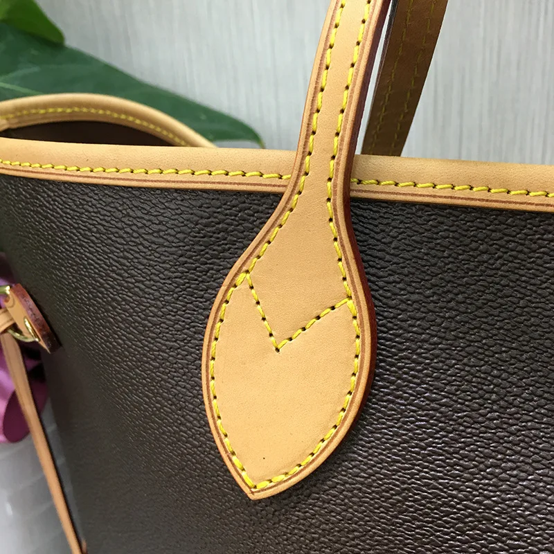 Loovaixiaoпревосходное качество Neverful сумка женская сумка для покупок роскошный бренд Monogrom никогда не сумка на плечо холщовая кожаная сумка полная сумка