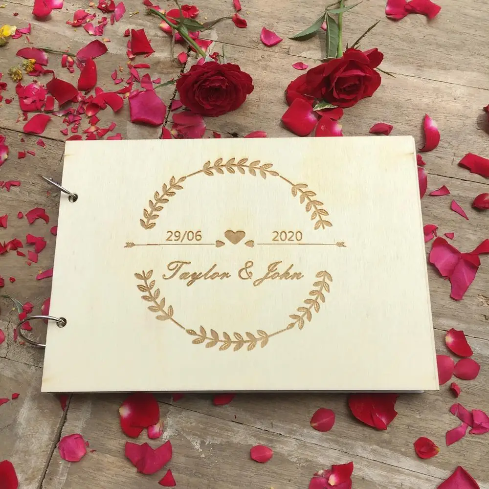 Индивидуальная Свадебная Гостевая книга подарок для пар Книга в рустикальном