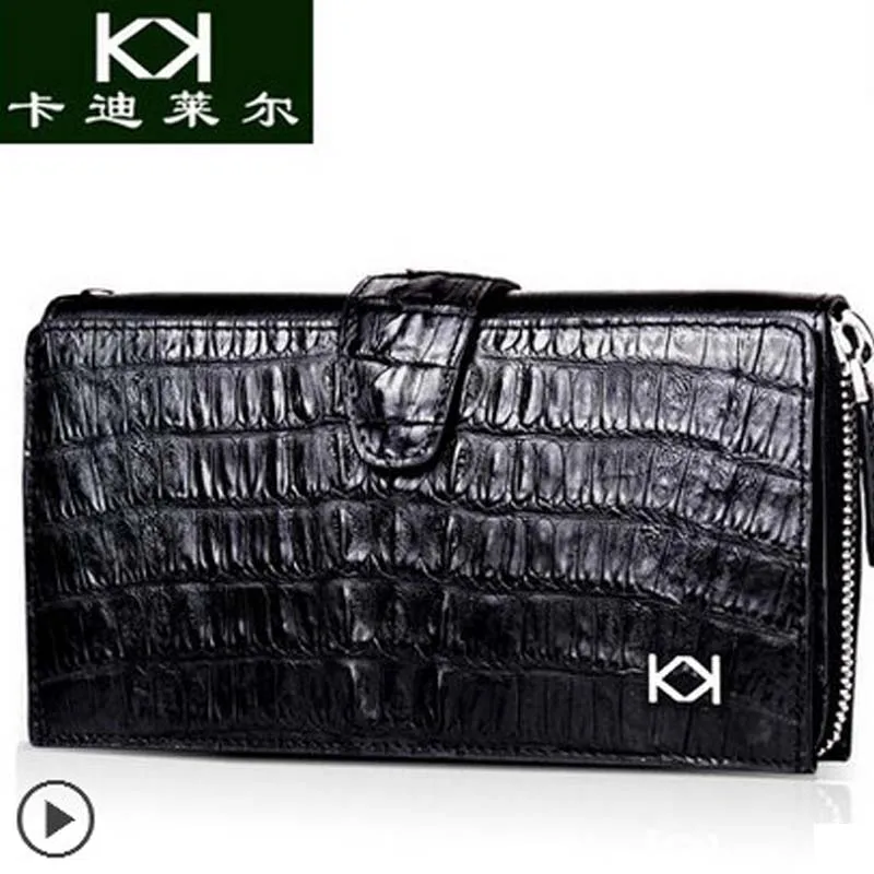 

KADILER new hot free shipping thai crocodile handbag men long purse new business leather men bags man hand bag