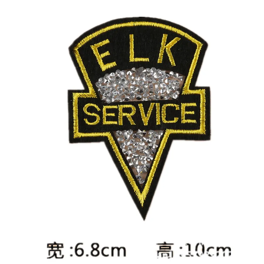 Rhinestone Badges Embroidered Iron on Patch Zircon DIY Emblems Hat Bag Shoes Pants Decorations British Style | Дом и сад