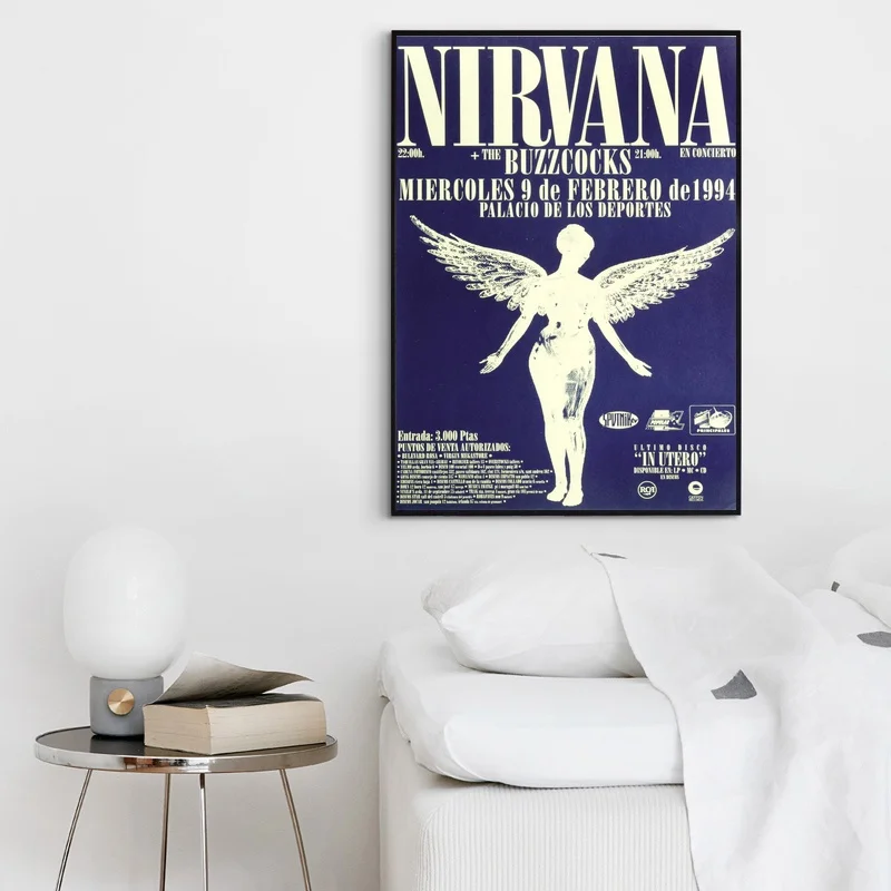 Nirvana Palicio De Los Deportes концертный плакат(Испания 1994) винтажная печать Kurt Kobain музыка домашний декор настенная Художественная печать на холсте