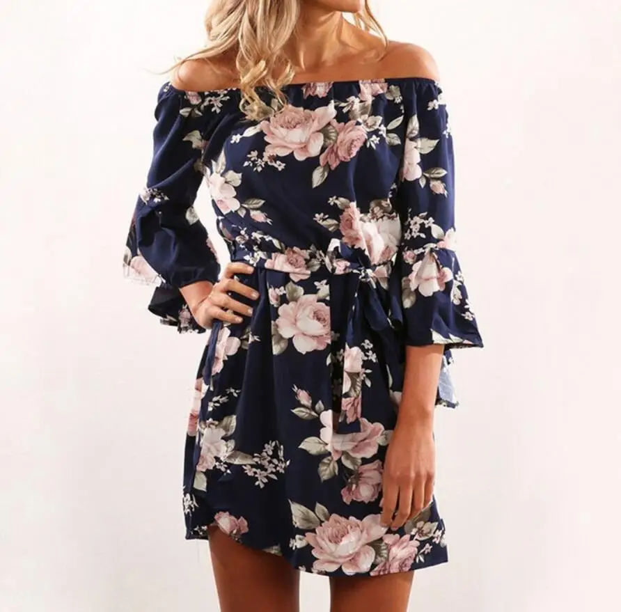 2019 Women Summer Dress Sexy fashion Party Dresses Boho Style Short Beach Chiffon Vestidos de fiesta | Женская одежда