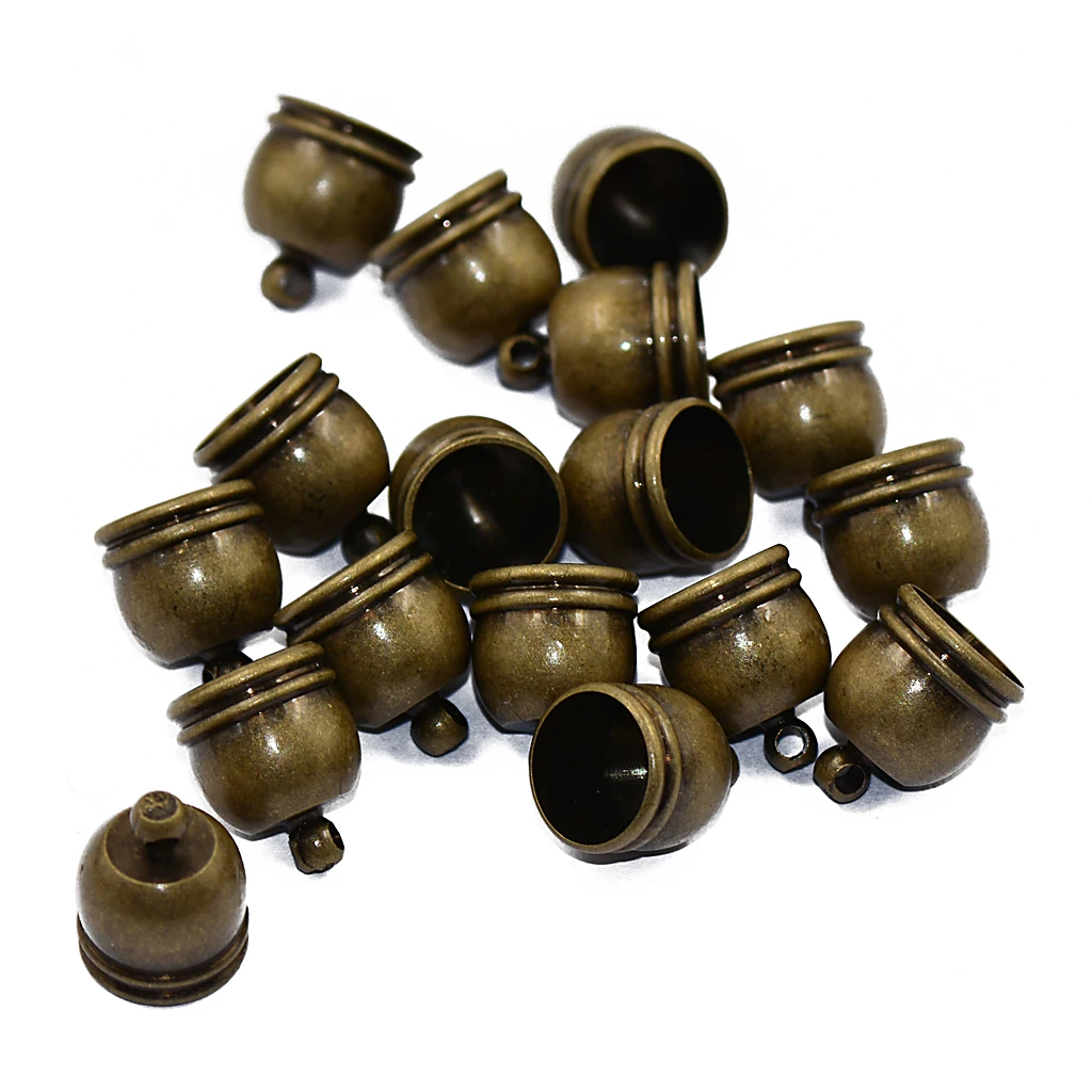 

10pcs Bronze Barrel Bead Leather Cord ends caps Jewelry findings DIY Accessories for Home Jewelry Making 12 x 10mm