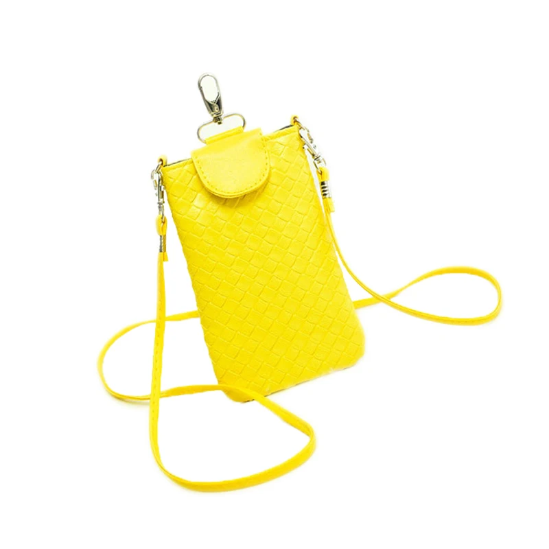 2019 вязаная сумка для телефона в Корейском стиле многоцветная через плечо модная