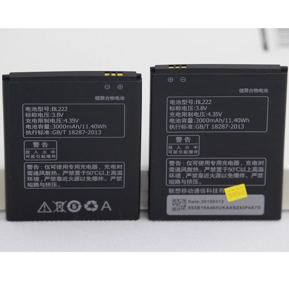 

For Lenovo S660 S668T 3000mAh BL222 Li-ion Mobile Phone Rechargeable Replacment Battery