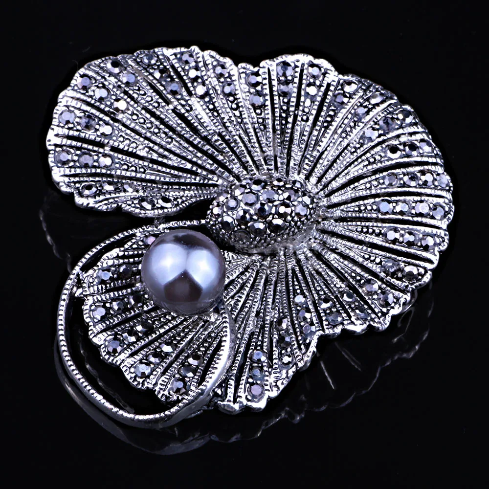 Женская Винтажная брошь в виде большого листа | Украшения и аксессуары