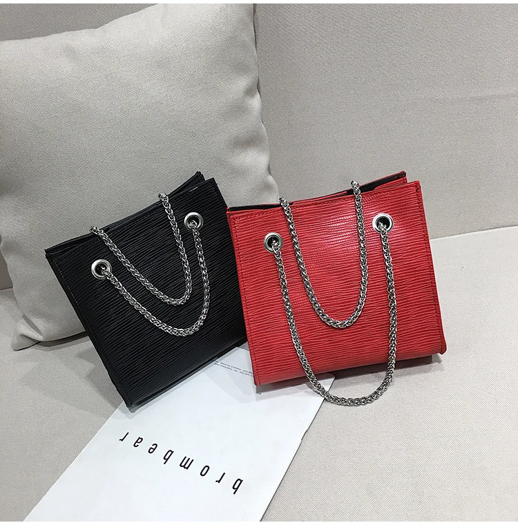 Роскошная сумочка Европейская модная дама Tote Сумка новая качественная женская дизайнерская сумка из искусственной кожи на цепочке через плечо