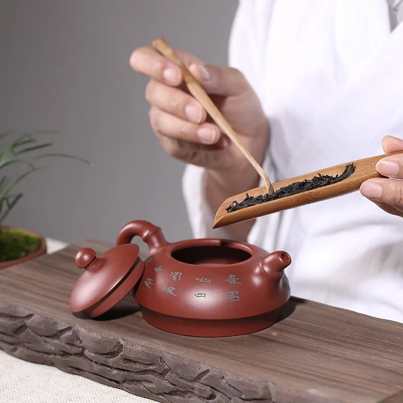 Фиолетовый песочный горшок для руды Dahongpao Xianglong половина Луны чистый ручной