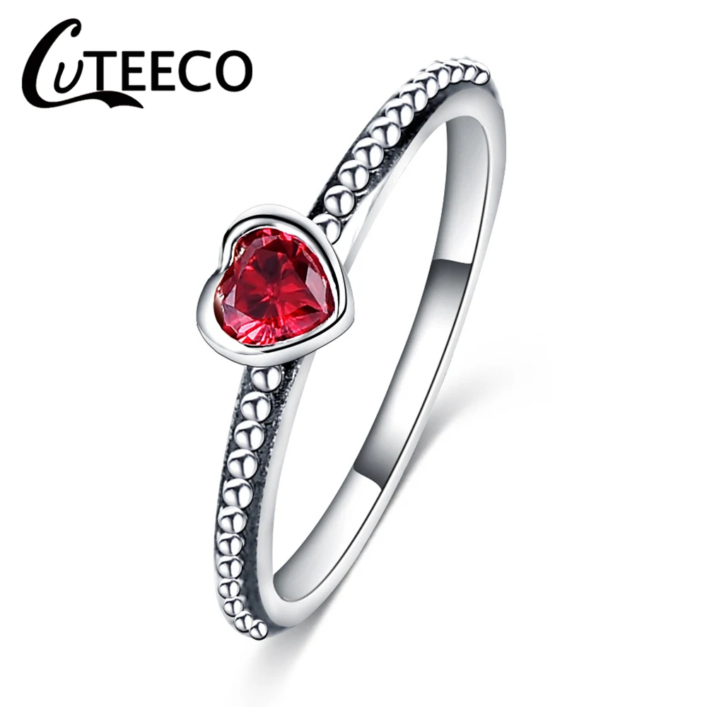 Женское серебряное кольцо CUTEECO фирменное с сердечком 3 цвета оригинальные
