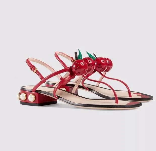 Сезон: весна–лето черешня Декор Сандалии для девочек Женские туфли-лодочки