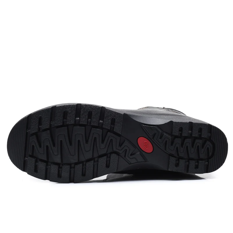 Классические черные зимние сапоги OUKAHUI до середины икры женские из натуральной