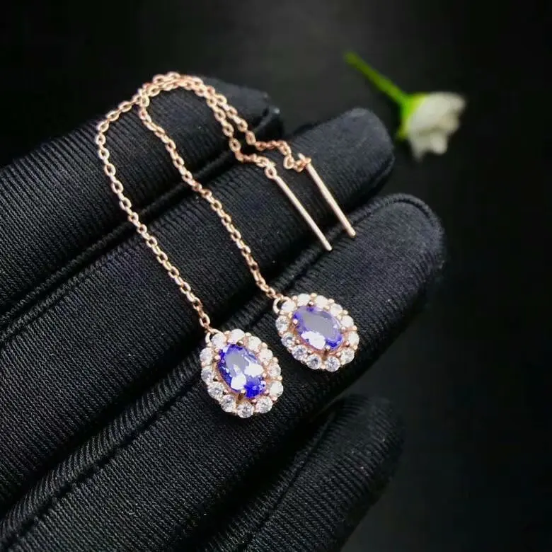 Женские серьги из серебра 925 пробы shilovem модные с цирконитом 4*6 мм подарок