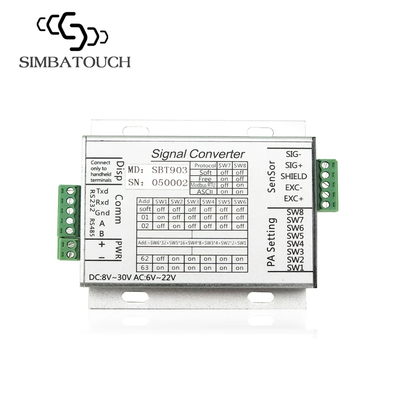 Датчик давления SBT903 передатчик RS232 485 связь последовательный порт подключение