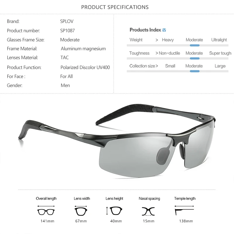 2017 брендовые новые дизайнерские фотохромные Солнцезащитные очки Мужские Модные