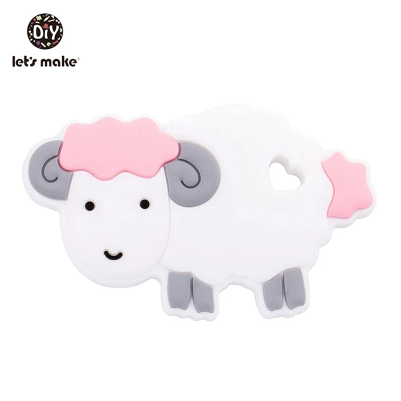 pink sheep Детский Прорезыватель Пищевой Силиконовый грызунок в форме льва Diy пустышка цепочка Bpa бесплатно Прорезыватель игрушка для зубов Рождественская силиконовая Прорезыватель - Цвет: pink sheep