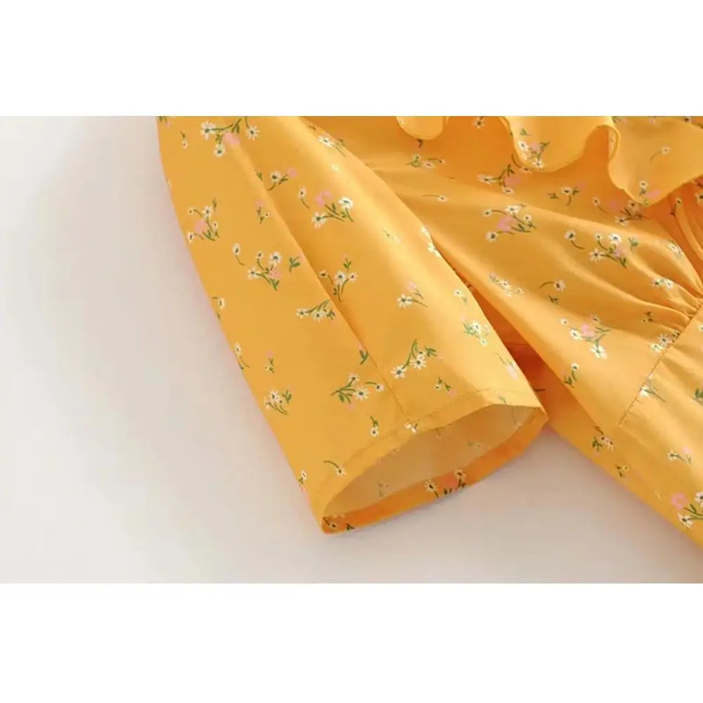 Лето 2019 Модное шифоновое платье с цветочным рисунком Женская одежда в винтажном