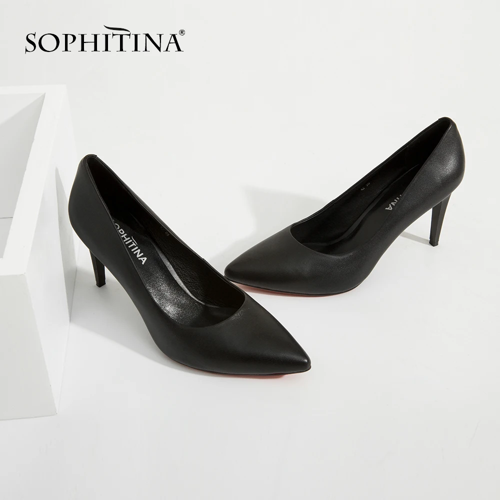 SOPHITINA/Сексуальные обувь для женщин; Элегантные туфли-лодочки из лакированной кожи; Нарядные туфли для девушек на высоком тонком каблуке; Женские туфли-лодочки с острым носом на высоком каблуке; Вечерние туфли W2