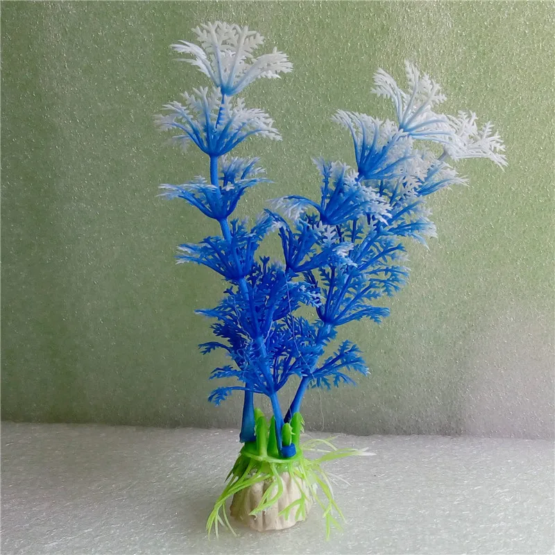6 шт сине белые подводный искусственный водные растения украшения аквариумных