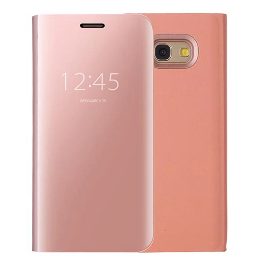 Rose Gold Роскошный чехол с откидной крышкой зеркальный чехол для телефона для samsung Galaxy A3 A5 A7 A 3 5 7 см A320 A320F A520 A520F A720F SM-A320F SM-A520F - Цвет: Rose Gold