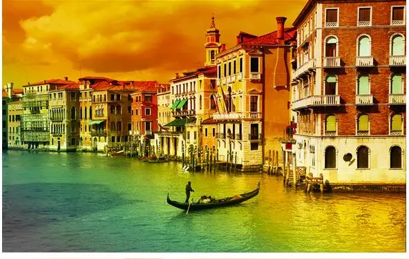 Фотообои 3d обои для ТВ фон вода Европейский стиль здание фоновая стена |