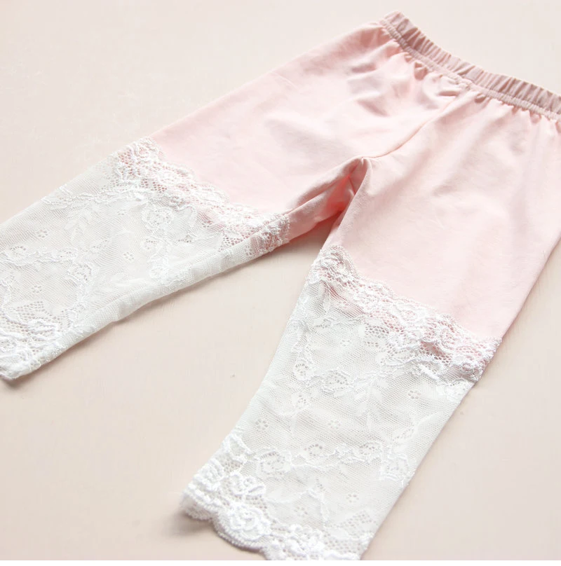 2019 лидер продаж летняя одежда для девочек леггинсы маленьких с кружевом