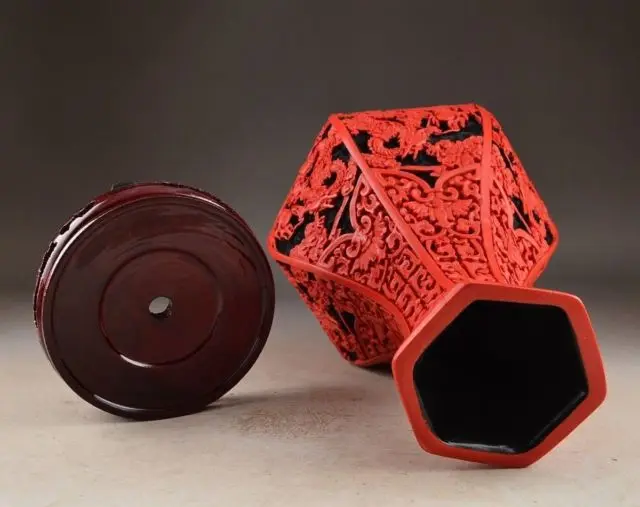 Великолепная искусственная лаковая резьба дракон ваза коллекционные