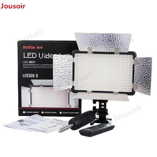 3X Godox LED308C II 3300-5600K видео светильник с адаптером переменного тока + 200 см подставка
