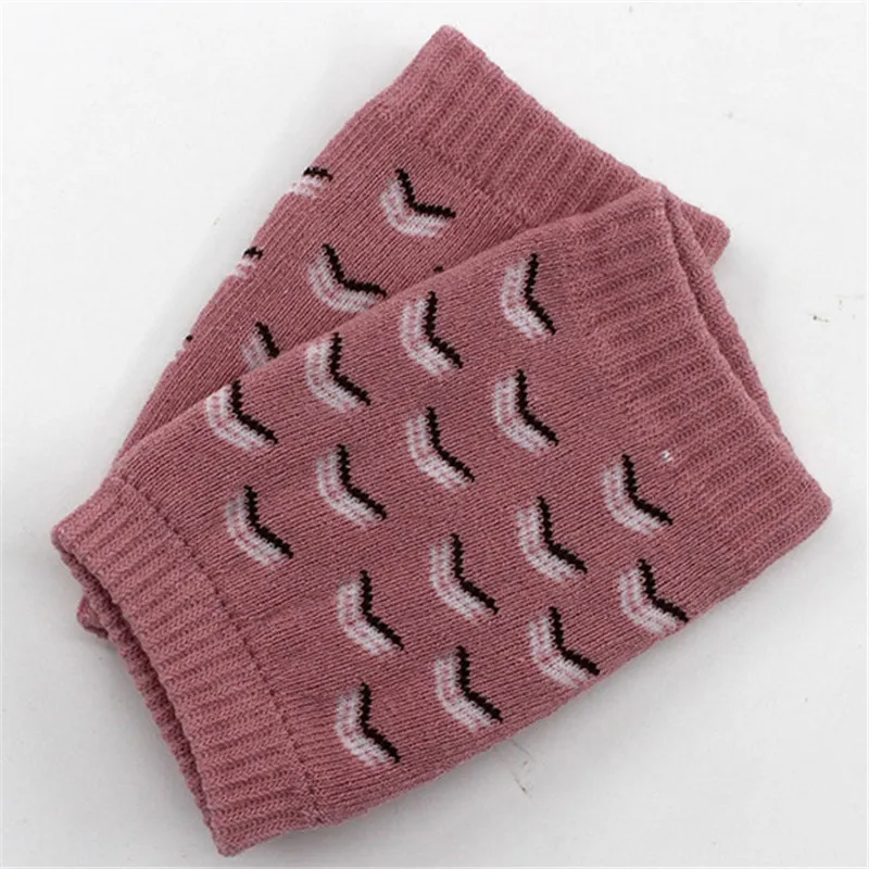 pink Защитные наколенники для малышей; хлопковые детские наколенники с рисунком; защита для ползающего ребенка; Детские гетры; наколенники - Цвет: pink