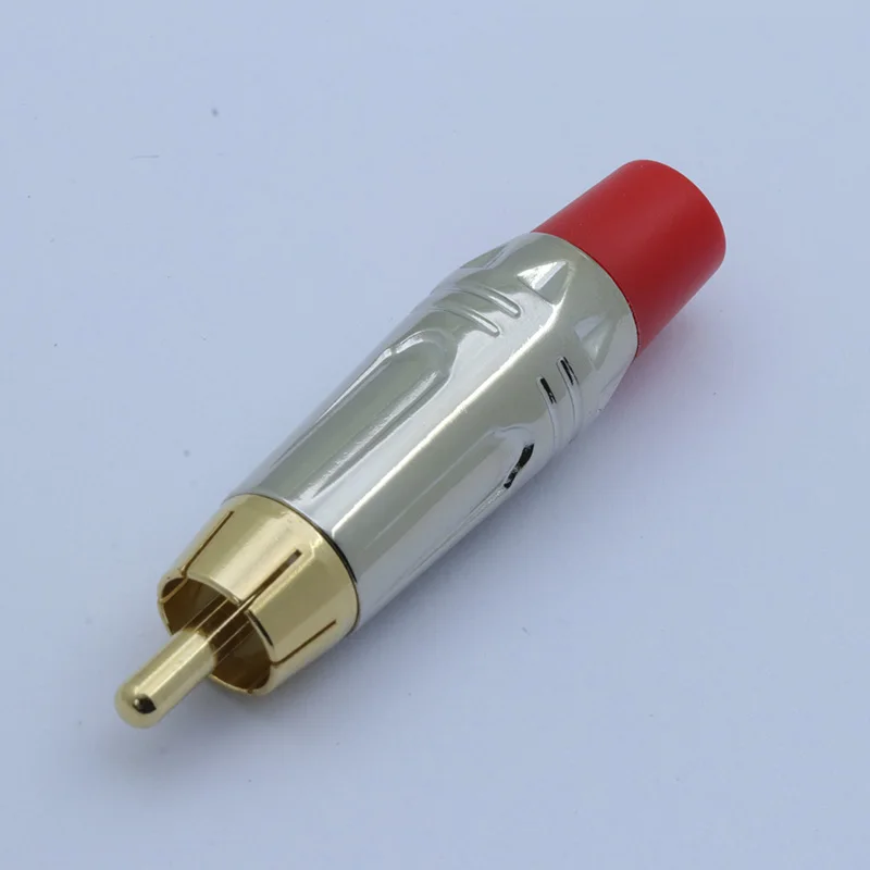 1 пара/2 шт RCA разъем Гладкий Silve RCA штекер позолоченный Аудио адаптер черный и красный косичка динамик штекер для 7 мм кабель