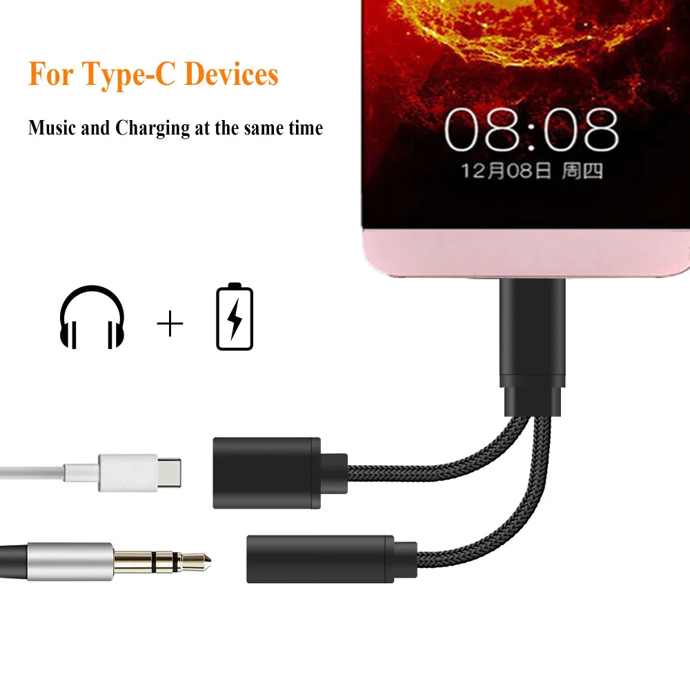 ACCGUYS 2 в 1 USB Type C на 3 5 мм аудио разъем кабель для наушников адаптер зарядки Letv Max Xiaomi