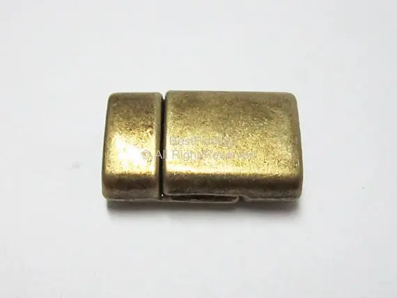 Флюоресцентная бронзовая застежка 10x2 мм для изготовления плоских кожаных